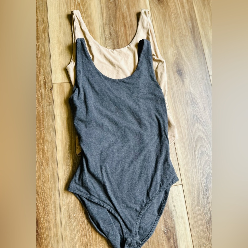 Pact Charcoal and Beige Women's Shapewear Bodysuit Set